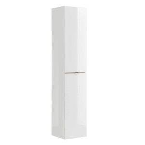 Szafka wysoka 2 drzwi | Kolekcja Capri White | Biały Połysk, Dąb Złoty Craft