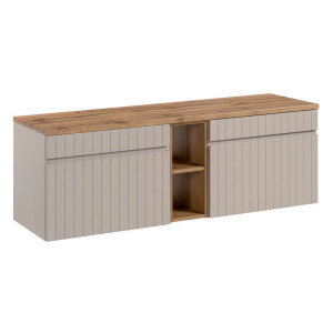 Zestaw meblowy 140cm z blatem | Kolekcja Iconic Cashmere | Kaszmirowy Mat, Dąb Coast Evoke