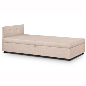 Łóżko tapicerowane z pojemnikiem MUKKE z materacem | 80x200 | Velluto #2 | SZYBKA WYSYŁKA