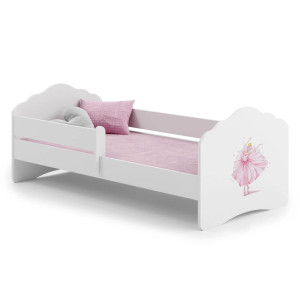 Łóżko dziecięce FALA z barierką 70x140 Księżniczka w koronie