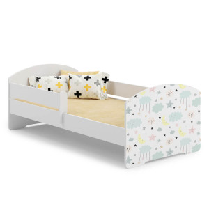 Łóżko dziecięce LUK z barierką 70x140 Gwiazdki