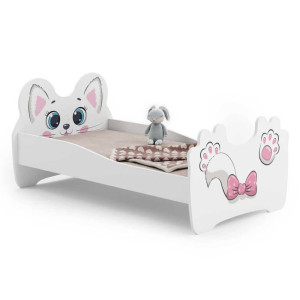 Łóżko pojedyncze Pink Cat 80x160 z materacem