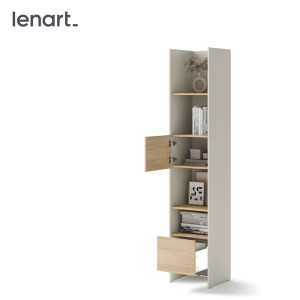 BED CONCEPT BC-23 - regał 44x218 - kaszmir/dąb nagano