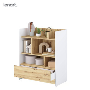 BED CONCEPT BC-25 - regał 92x108 - biały/dąb artisan
