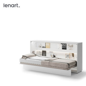 BED CONCEPT BC-06p - półkotapczan poziomy 90 - biały połysk
