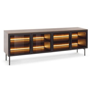 Szafka RTV LUMI 4D + LED (D) | 181cm | Dąb dunin