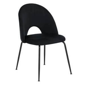 Krzesło Glamour KC-903-2 Czarny, czarne nogi