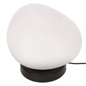 Lampa stołowa STONES minimalistyczna - biały akrylowy klosz 20 cm w kształcie kamienia
