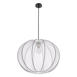 MELLOW lampa wisząca czarny 1x40W E27 abażur 52 biały kula 31-41951
