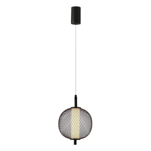 Lampa wisząca druciana PUMA z kulistym kloszem 20 cm – designerska lampa do salonu LED 3000K