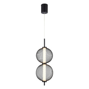 Lampa wisząca druciana PUMA z kloszami kulami 14 x 38 cm – designerskie oświetlenie salonu LED 3000K