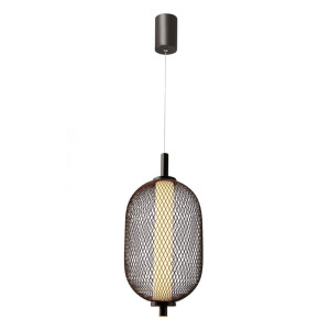Lampa wisząca druciana PUMA z podłużnym kloszem 15 x 30 cm – designerska lampa nad stół LED 3000K