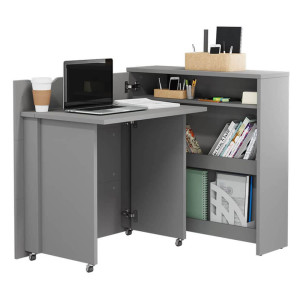 WORK CONCEPT SLIM CW-02L - biurko rozkładane - szary