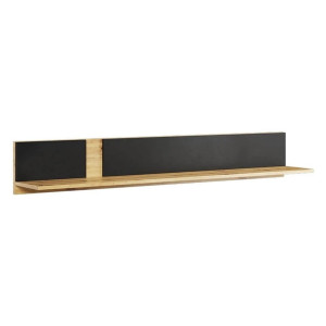 MONO LIGHT MN-04 - półka wisząca - dąb evoke/mdf czarny matowy/dąb evoke