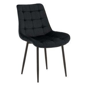 Krzesło welurowe czarne ART830 | OUTLET