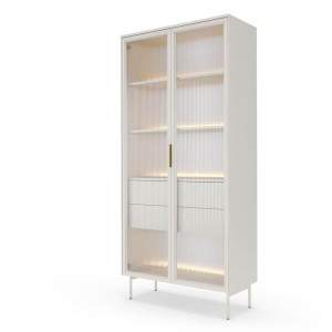 Witryna wysoka LUMI 2D2S + LED (A) | 91cm | Kaszmir