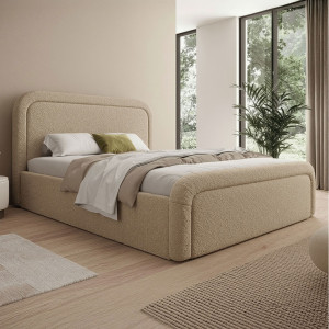 Łóżko tapicerowane z pojemnikiem SFG0154P | 180x200 | Boucle | Ciemny beż #4