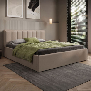 Łóżko tapicerowane z pojemnikiem SFG0143 | 180x200 | Boucle | Ciemny Beż #4