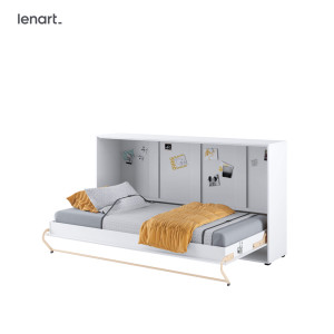 CONCEPT PRO CP-06p - półkotapczan poziomy pod materac 90x200 - biały/biały połysk