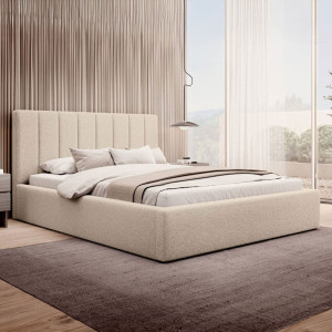 Łóżko tapicerowane z pojemnikiem SFG0116B P | 120x200 | Boucle | Beż