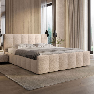 Łóżko tapicerowane z pojemnikiem SFG0166P | 120x200 | Boucle | Cappuccino #4