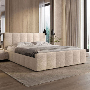 Łóżko tapicerowane SF1077 | 140x200 | Boucle | Cappuccino #4