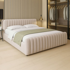 Łóżko tapicerowane z pojemnikiem SFG0160P | 160x200 | Boucle | Beż #4