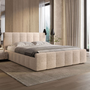 Łóżko tapicerowane z pojemnikiem SFG0166P | 160x200 | Boucle | Cappuccino #4