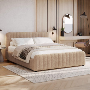 Łóżko tapicerowane z pojemnikiem SFG0167 | 180x200 | Boucle | Beż #4