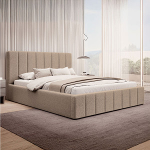 Łóżko tapicerowane z pojemnikiem SFG0116P | 160x200 | Boucle | Ciemny beż #4
