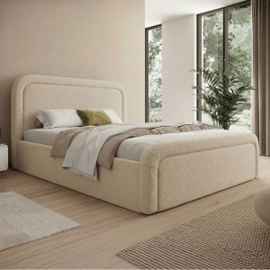 Łóżko tapicerowane z pojemnikiem SFG0154P | 160x200 | Boucle | Beż #3