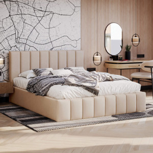 Łóżko tapicerowane z pojemnikiem SFG0116P | 180x200 | Welur | Kolor do wyboru