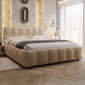 Łóżko tapicerowane z pojemnikiem 4583GP | 180x200 | Boucle | Beż #8