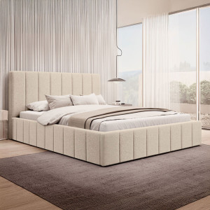 Łóżko tapicerowane z pojemnikiem SFG0144 | 180x200 | Boucle | Beż #3