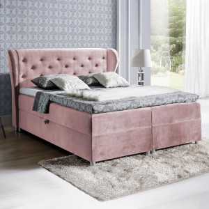 Łóżko kontynentalne z pojemnikiem PASITO, materac, topper | 180x200 | Kolor do wyboru