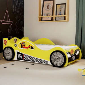 Łóżko samochód MONZA MINI, materac | Żółty