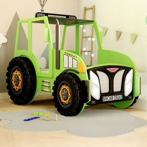 Łóżko dziecięce TRAKTOR, materac | Zielony
