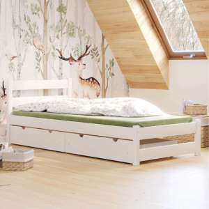 Łóżko drewniane ZEFIR | 90x200 | Biały | Kolor do wyboru