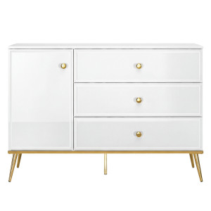 Komoda Glamour GOLDIN 05 biały/złoty