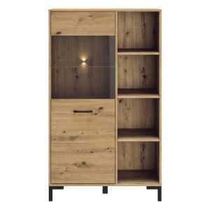 Witryna loftowa NEVIO 19 dąb artisan/czarny