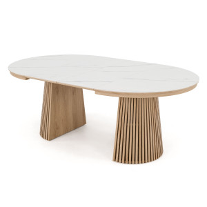 Stół okrągły rozkładany IMPERIAL | 120/160/200 Dąb natural | blat ceramiczny