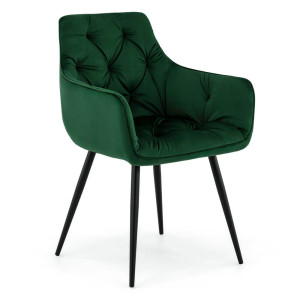 Krzesło tapicerowane DC-0084-3 Zielony | Nogi czarne | OUTLET