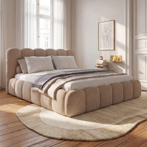 Łóżko tapicerowane SF1109 | 140x200 | Boucle | Beż #3