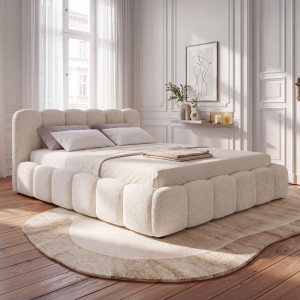 Łóżko tapicerowane SF1109 | 180x200 | Boucle | Ecru #33