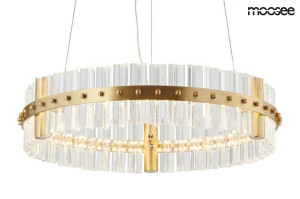 MOOSEE lampa wisząca SATURNUS 47 złota - LED, kryształ, stal szczotkowana