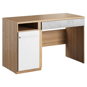 Biurko PLANO PN-06 dąb nash/mitu grey/biały