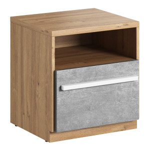 Stolik nocny PLANO PN-09 | Dąb nash, mitu grey, biały
