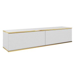 Szafka RTV ORO RTV135 Biała / Karbowany front