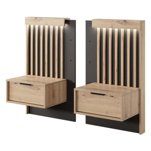 Stoliki nocne (D) TALLY dąb artisan/antracyt