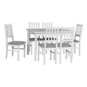 Zestaw stół MAX 5P + 6 krzeseł drewnianych BOS 4